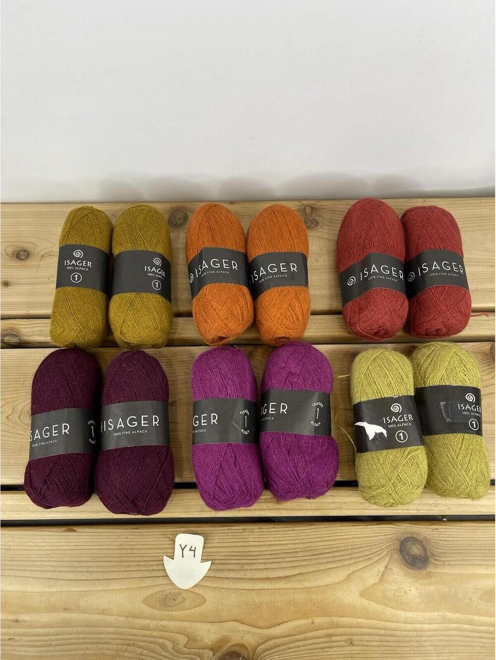 Isager Alpaca 1 Yarn Lot – 12 Skeins – 100% Fine Alpaca – 50g / 400m Lace Weight